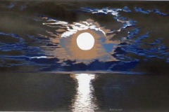 Howling 10"x22",  reduction woodcut, 2024