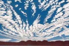 Silver Lining, reduction woodcut, 10"x22", 2023
