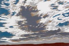 Golden Glow, reduction woodcut,, 12"x12", 2023